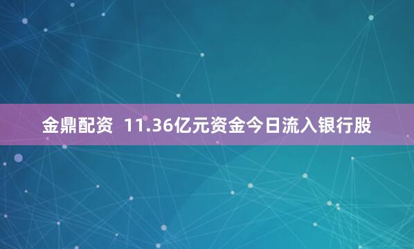 金鼎配资  11.36亿元资金今日流入银行股